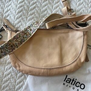 Latico Rosa Leather Crosby Crossbody Bag with Floral Strap